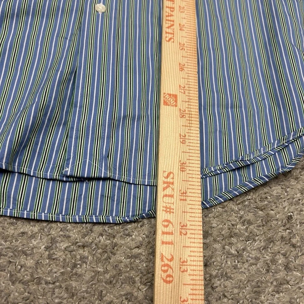 Polo Ralph Lauren Regent Classic Fit Button Up Shirt Mens 15.5 32/33 Blue Stripe